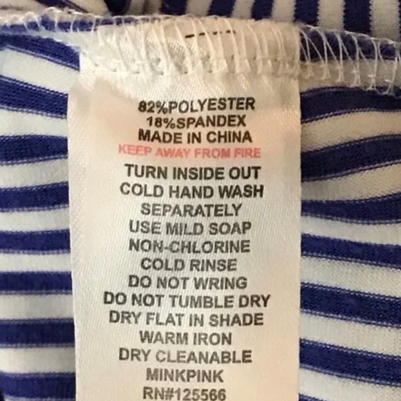 MINKPINK line up striped layered tank top sz L  blue & white striped vneck crop - Picture 5 of 10